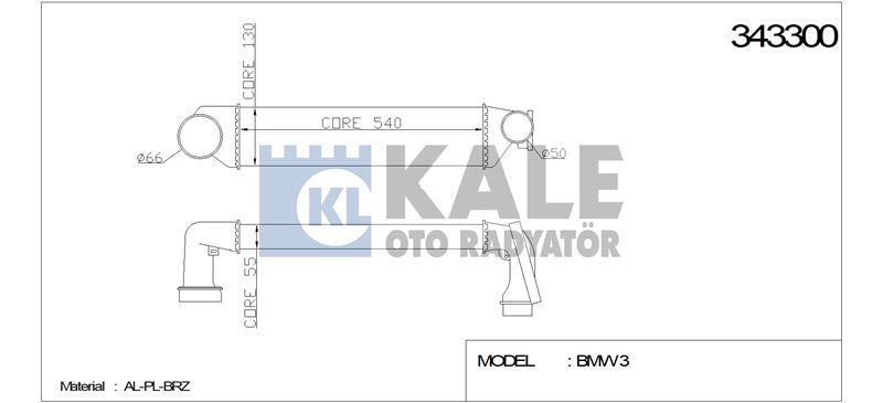 TURBO RADYATORU BMW E46 M47 M57 - KALE 343300