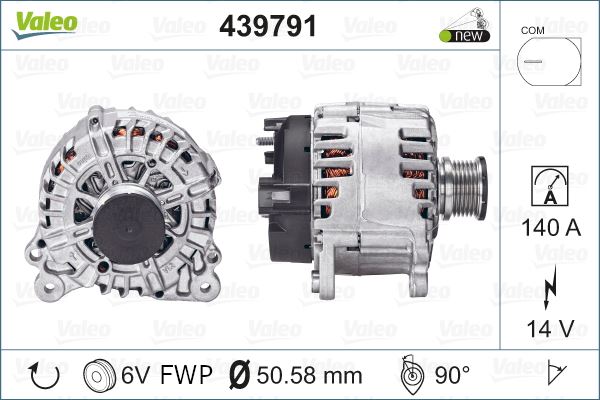 ALTERNATOR 140A 14V AMAROK CRAFTER 30 50 TRANSPORTER V 2,0 09> - VALEO 439791
