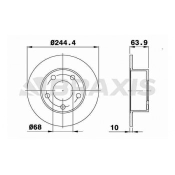 ARKA FREN DISK AYNASI SUPERB 1.8T / 1.9TDI / 2.0 / 2.5TDI / 2.8 V6 02> PASSAT VARIANT 96> - BRAXIS AE0076