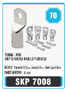 SIKMALI KABLO PABUCU>70MM - M8 SKP - EKS-SKP7008