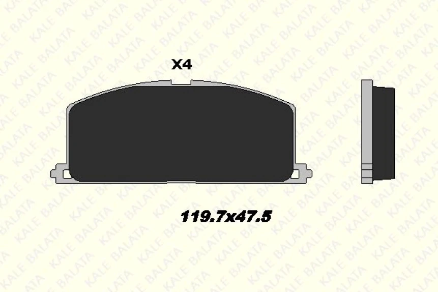 Toyota On Fren Balatası Toyota Corolla 1.3 1.6 Karburatorlu 1988-1997 Corona 1988-1991 (at171 191) - Kale B 20870 150 04 Ans