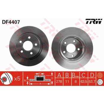ARKA FREN DISK AYNASI CONNECT 1,8TDCI 0213 ABSLI - TRW DF4407