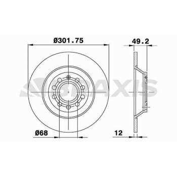ARKA FREN AYNASI A6 2,0 / 2,4 / 2,7 / 3,0 / 3,0 QUATTRO 05> - BRAXIS AE0214