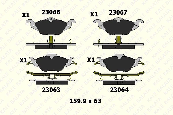 Opel On Fren Balatası Astra G Zafıra A 98>10 - Kale B 23063 173 05 Ans