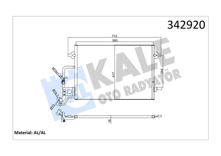KLIMA RADYATORU PASSAT 1.9 TDI SUPERB 1.8T 1.9 2.0 2.5TDI 02>08 - KALE 342920