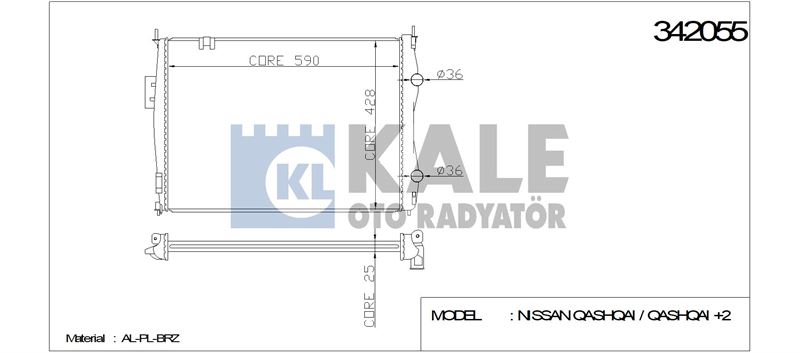 MOTOR SU RADYATORU NISSAN QASHQAI 1.6 2.0 2007-2013 OTOMATIK VITES (J10 KASA) - KALE 342055