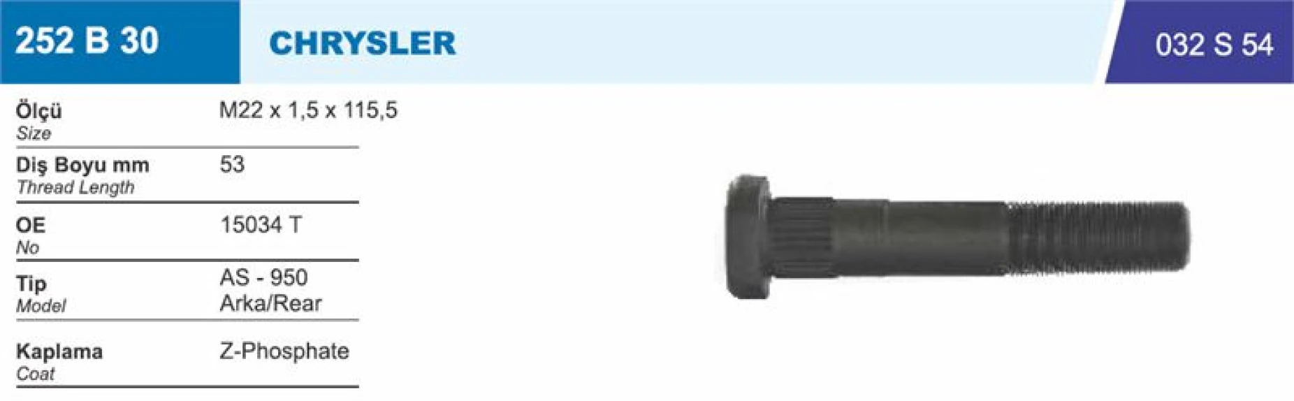 Chrysler Truck Bijon  Arka Chrysler As 950 (86074) - Besel 252b30