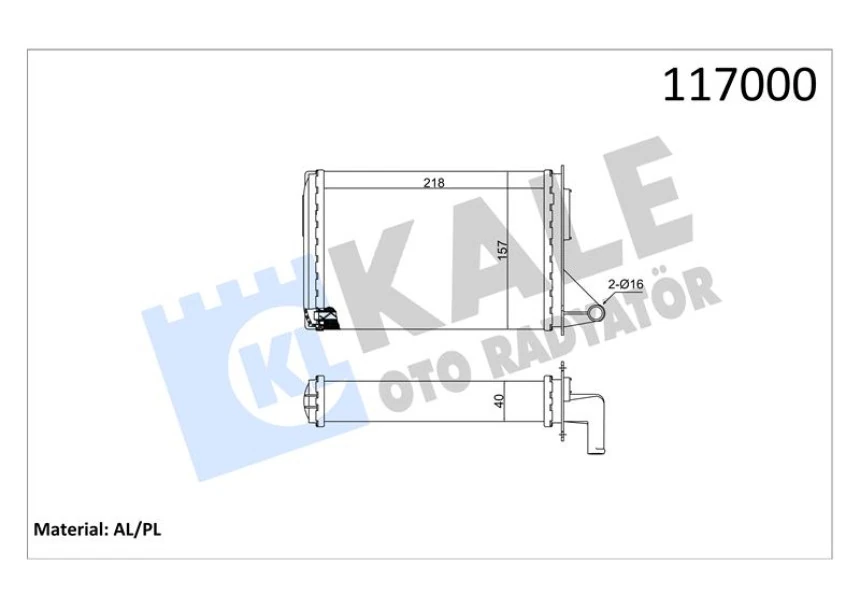 Tofas Kalorıfer Radyatoru Fiat Uno 1.4 70 60 (2 Sira Al+pl) - Kale 1783852al