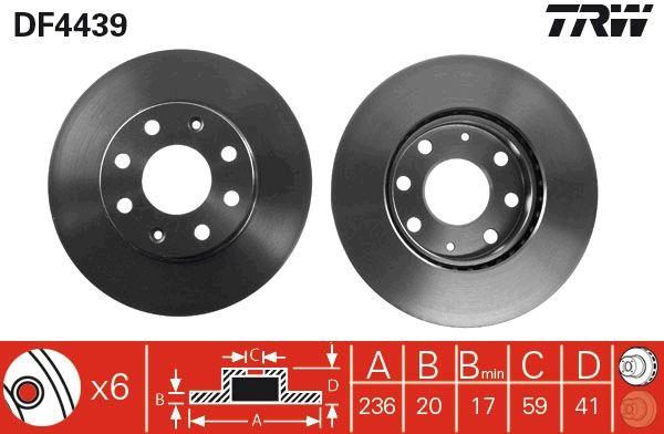 ON FREN DISKI AVEO T250 T255 05> KALOS 02> MATIZ 05> SPARK 10> HAVALI 236mm - TRW DF4439