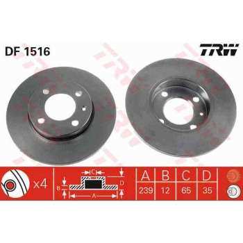 ON FREN AYNASI (DISK) GOLF I / II / III 1,6 1,8 1,9D 1,9TD 74 83 PASSAT 1,6 1,6D 1,6 TD 1,8 73 88 - TRW DF1516