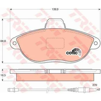 Psa Fren Balatası On Fisli Scudo I Dw8b 00-> / 806 1.8 8v Expert I Dw8b 00-> / Evasıon 1.8 8v Jumpy I Dw - Trw Gdb1216