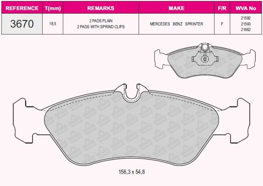 Mercedes Fren Balatası Arka Sprinter 96>06 Lt 28 35 46 96> - Grap 93670