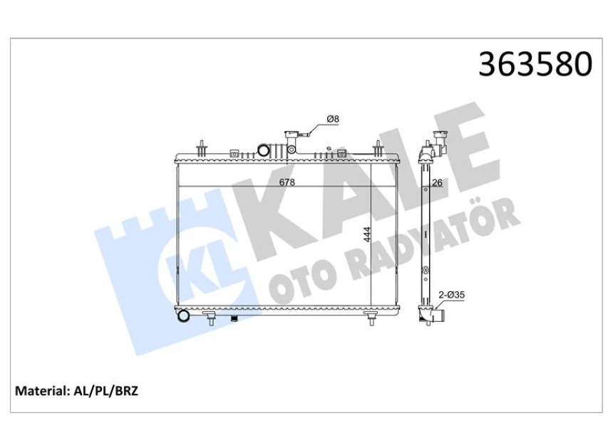 Renault Motor Su Radyatoru Koleos 2.0i/2.5i 08> Brazıng Mt - Kale 363580