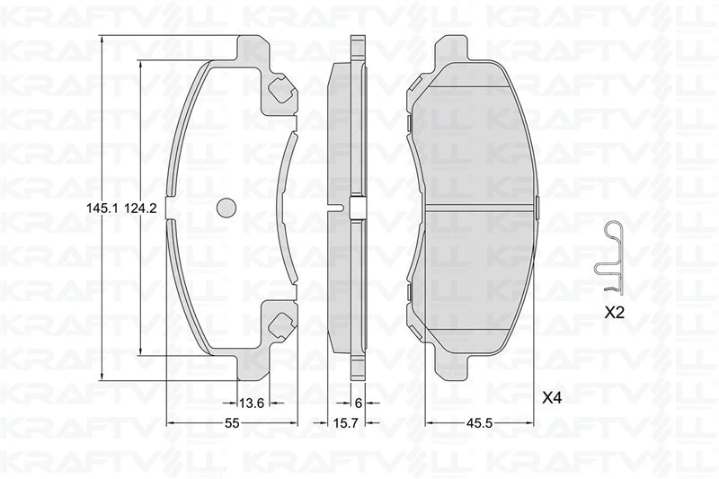 Mitsubıshı On Fren Balatası Mitsubıshı Lancer 03-11 Asx 11-13 Galant 96-> Outlander 03-> 4008 12-> C4 12-> Comp - Kraftvoll 07010382