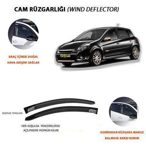 CAM RUZGARLIGI CLASSIC TIP 4 PARCA CLIO 3 HB  2005-2012 - PERFLEX PA4-RN03