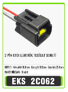 SOKET>2 PİN OTO ELEKTRİK TESİSAT SOKETİ   S2085 - EKS-2C062
