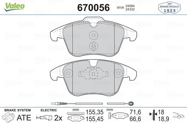 ON FREN BALATASI FISLI C5 (X7) 1,6 16V / 1,8 16V / 2,0 16V / 1,6HDI / 2,0HDI 02 / 08> P407 DW10BTED4 - VALEO 670056