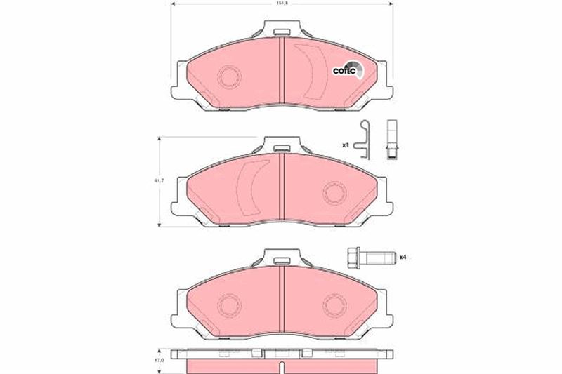 ON FREN BALATASI RANGER 2,5TD 4×4 04> 2,5,2,5D 4×4 99>02 06>11 MAZDA B2500 01>03 BT 50 - TRW GDB3353