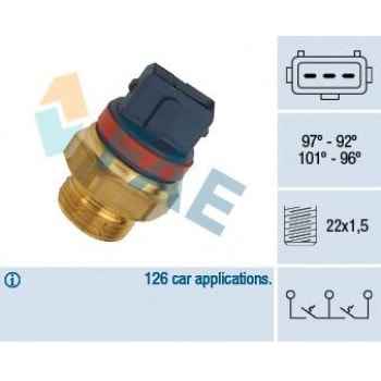 RADYATOR MUSURU (97 / 92°) BERLINGO PARTNER XUD7 / XUD9 SAXO VTS P106 GTI TU5J4 P205 P405 P106 SAXO - FAE 37930
