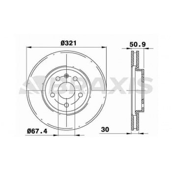 ON FREN AYNASI HAVALI INSIGNIA A 08> SAAB 9-5 (YS3G) 10> (17 JANT) - BRAXIS AD0320