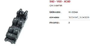 Unıversal Cam Anahtarı Sol Dörtlüs60 - V60 - Xc60 - Mcar-An3654a