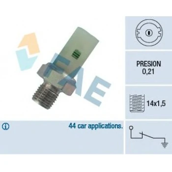 Renault Yag Musuru R19 R21 Clio I II Kangoo Laguna I Master I II Megane Thalıa Trafıc S40 V40 0,21bar - Fae 12350