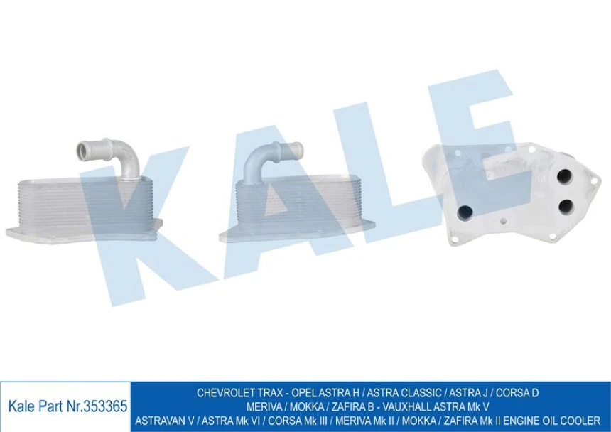 Opel Yag Sogutucu Chevrolet Trax Opel Astra H Astra J Corsa D Meriva Mokka Zafıra B - Kale 353365