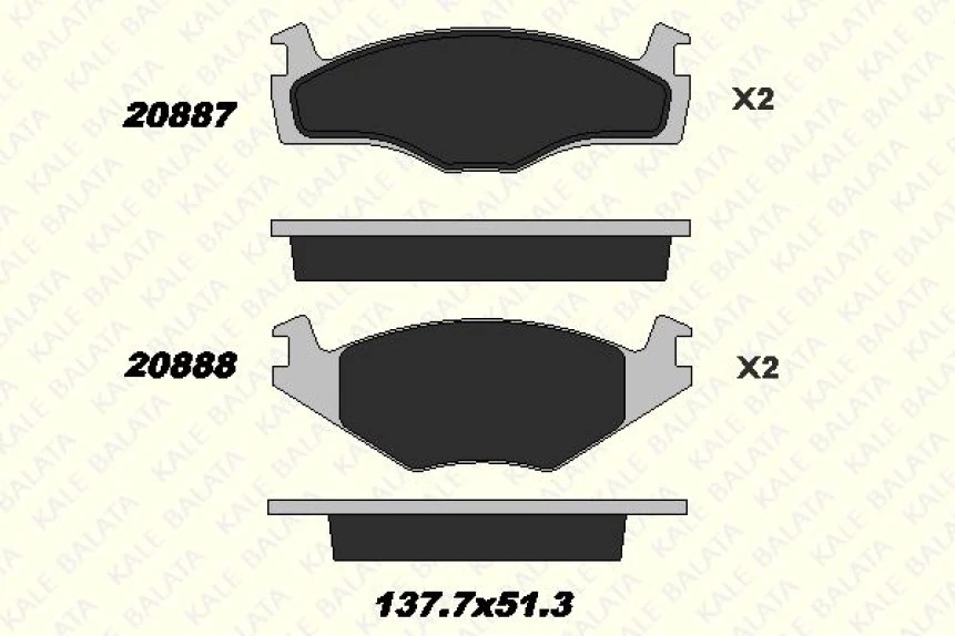 Vag On Fren Balatası Golf II Golf Cabrıo Jetta II Passat II - Kale B 20887 153 25 Ans