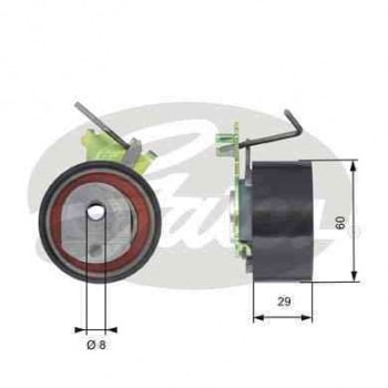 EKSANTRIK GERGI RULMANI P206 207 307 (03 ) 1007 (05 ) C2 (06 ) C3 (03 ) C4 (04 ) 1.4 16V - GATES T43088