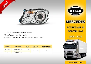 Unıversal Far  Mercekli Sağ Manuel – Halojen Ampullü Mercedes .actros Mp3 (2008-2014) - Ayfar-505875