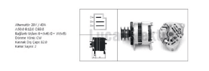 ALTERNATÖR-24V 40A A127 CHRYSLER/HİNO - LUCAS-61920150