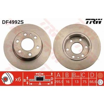 ARKA FREN DISK AYNASI DAILY II 09 / 02> DAILY III 05 / 06> - TRW DF4992S