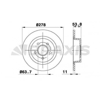 ARKA FREN DISK AYNASI CONNECT 1,8TDCI 02>13 ABSLI - BRAXIS AE0271