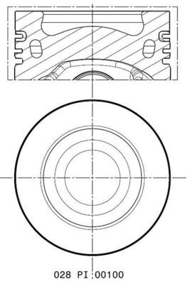 PISTON+SEGMAN (81,50mm 0.50) GOLF V / VI JETTA III PASSAT SCIROCCO TIGUAN A3 A4 A5 Q5 A6 TT ALTEA EX - MAHLE 028PI00100002