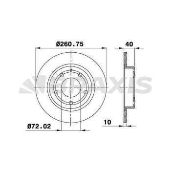 ARKA FREN AYNASI DUZ MAZDA 626 2.0 FS 92>97 MX 6 2.0 2.5 2 5 92>97 261×5 FORD PROBE II (ECP) 2.0 16V - BRAXIS AE0401