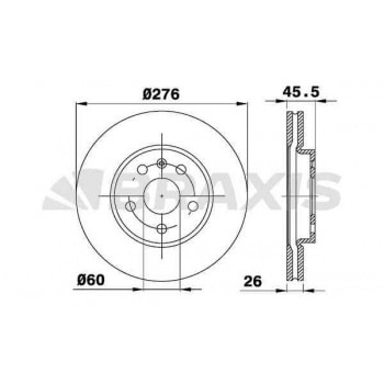ON FREN DISKI 15 INCH (276mm) ASTRA J 10> CRUZE10> AVEO T300 - BRAXIS AE0201