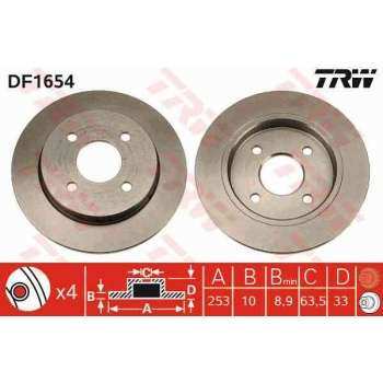 ARKA FREN DISK AYNASI FOCUS 98>05 FIESTA V 04>08 FISETA VI 13 /> SCORPIO 94>98 SIERRA 82>93 CAP: (25 - TRW DF1654