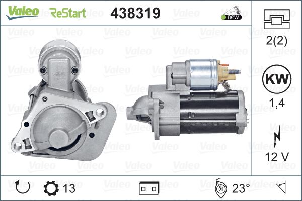STAR STOP FONKSIYONLU MARS MOTORU K9K CLIO IV-KADJAR-MEGANE II-III-IV-SCENIC IV-TALISMAN-DOKKER-DUST - VALEO 438319