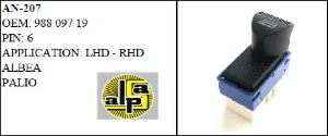 Unıversal Cam Anahtarı>fıat Albea - Palıo Sağ Mavi   >>98809719 - Mcar-An207