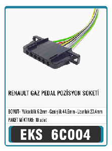SOKET>RENAULT  GAZ PEDAL POZİSYON   S6004 - EKS-6C004