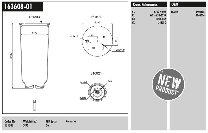 Scanıa Truck Dingil Korugu Pistonsuz Scanıa P.g.r.t.-Seri 04> - Connect MD 163608-01