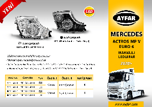 FAR KROM ÇERÇEVELİ SAĞ MANUEL - LED DRL MERCEDES ACTROS MP IV - EURO 6 - AYFAR-505873