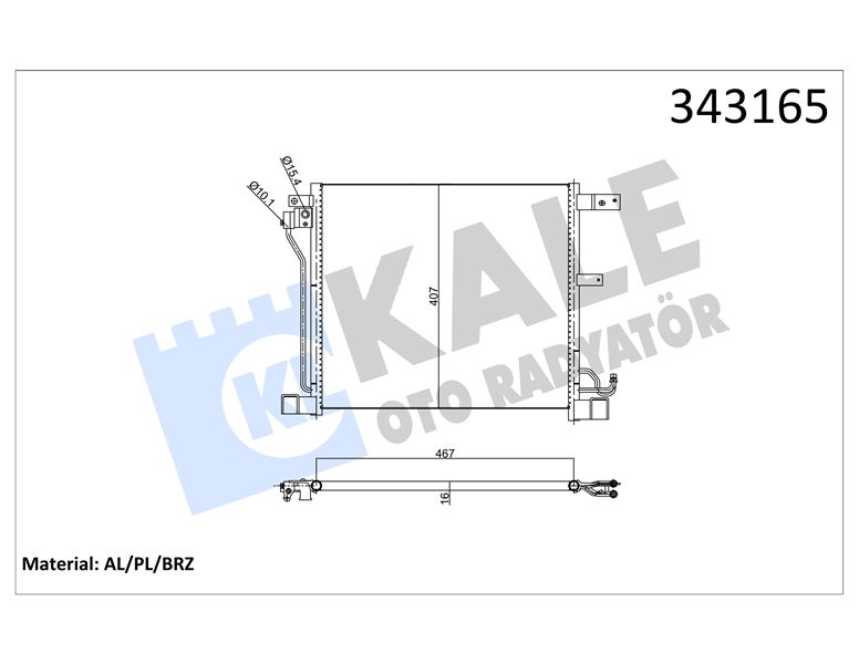 KLIMA RADYATORU NISSAN JUKE 1.5 DIG T 2010> - KALE 343165