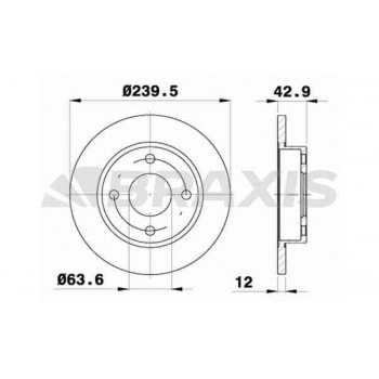 ON FREN AYNASI FIESTA III / IV 89>000 FORD KA 96>00 MAZDA 121 III 96>03 OLCU : (240 X 12×4B) - BRAXIS AE0039