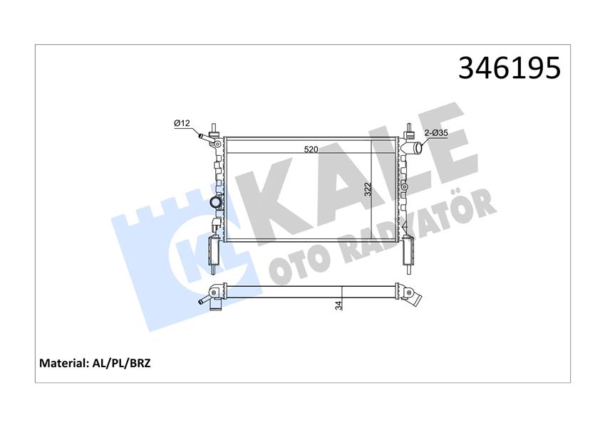 MOTOR SU RADYATÖRÜ KLIMA HARIÇ M.T ASTRA F 14NV - 14SE - C14SE - C14NZ - X14NZ - KALE 346195