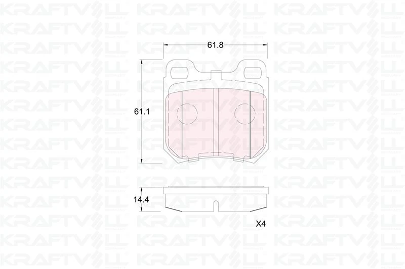 Opel Arka Fren Balatası Vectra B (95 00) Omega A (86 94) - Kraftvoll 07010346