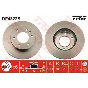 FREN DISKI ON SPRINTER 906 06>18 907 910 18> CRAFTER 30-35 06>16 - TRW DF4822S