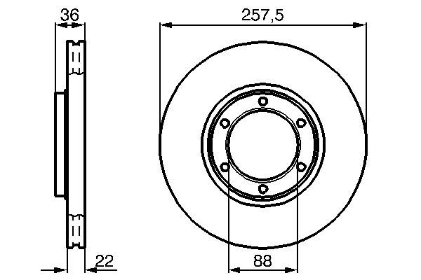 ON FREN DISK AYNASI ISUZU GEMINI 1.6 90>93 TFR TFS 2.2 91>99 TROOPER 4X4 91>96 D MAX (TFR / TFS) 2.5 - BOSCH 0986478596