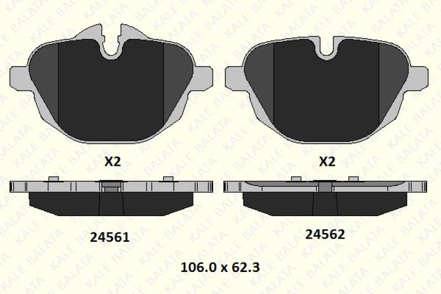Bmw Fren Balatası Arka Bmw F10 F11 G30 - Kale B 24561 180 15 Msh