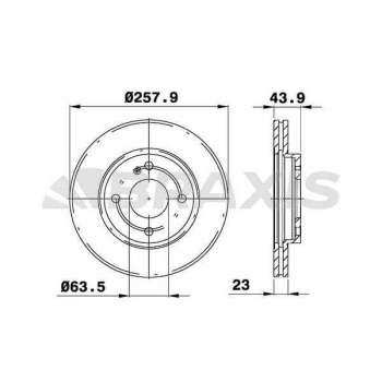 ON FREN DISK AYNASI FIESTA VI 1.0 / 1.25 / 1.4TDCI / 1.5TDCI / 1.6TDCI 08 /> HAVA SOGUTMALI OLCU: (2 - BRAXIS AE0029